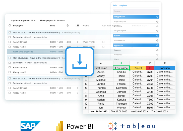 Exporting data to your software suite