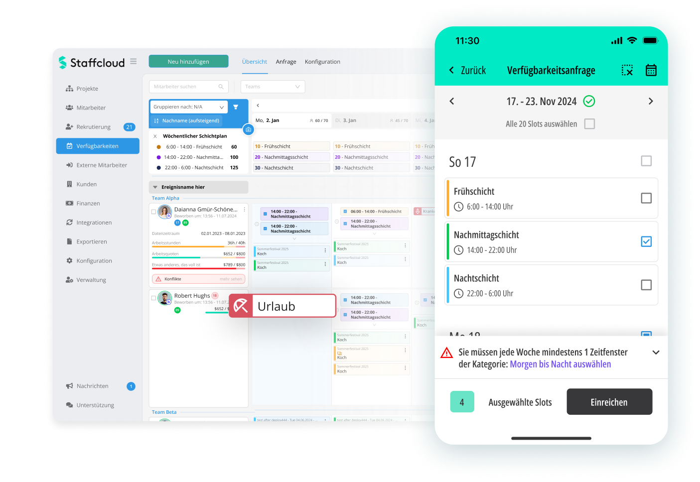 Check availability for fixed shifts